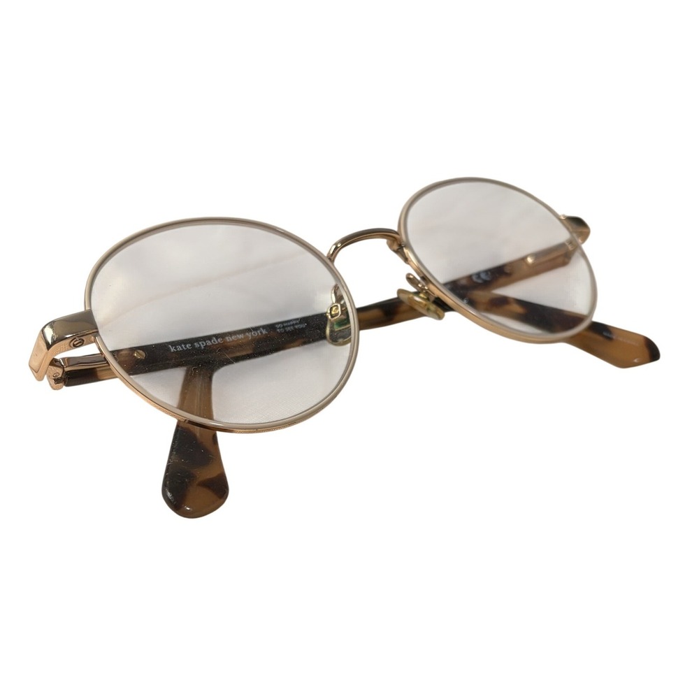 Kate Spade New York Marciann Y3R Round Gold Tortoise Eyeglasses 140mm